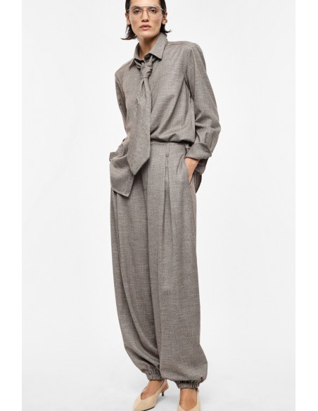 Pantalon palazzo athleisure à ourlet élastiqué – Imperial Femme