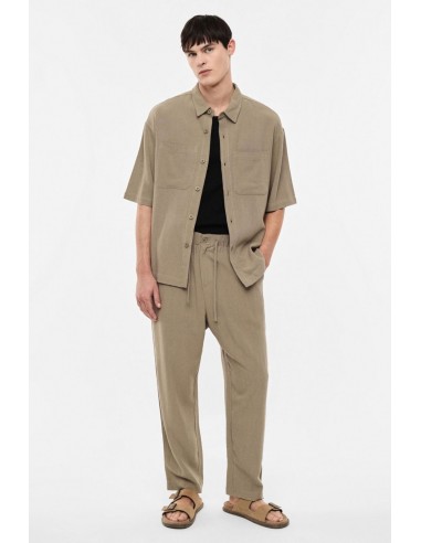 Pantalon boxy à taille coulissée coton lin – Imperial Homme