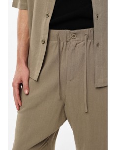 Pantalon boxy à taille coulissée coton lin – Imperial Homme