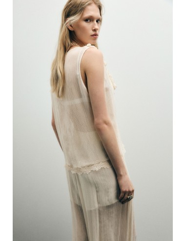 Top sans manches dentelle col V - Imperial Femme