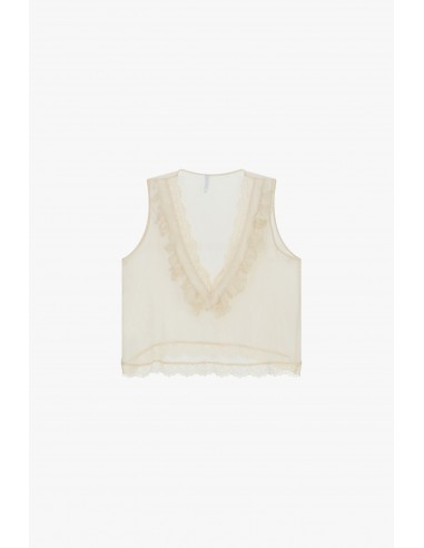 Top sans manches dentelle col V - Imperial Femme