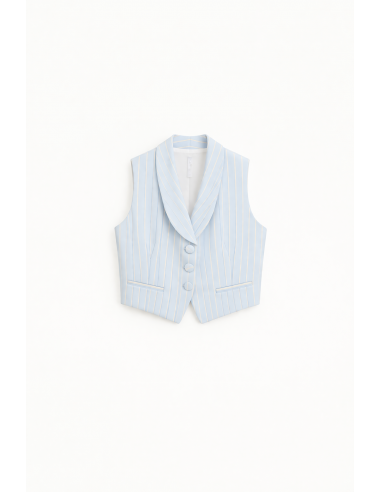 Gilet tailleur rayé à revers châle en crêpe fluide – Imperial