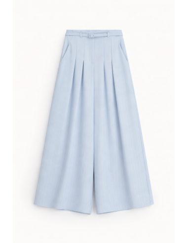 Pantalon Palazzo à Pinces en Crêpe Rayé – Imperial
