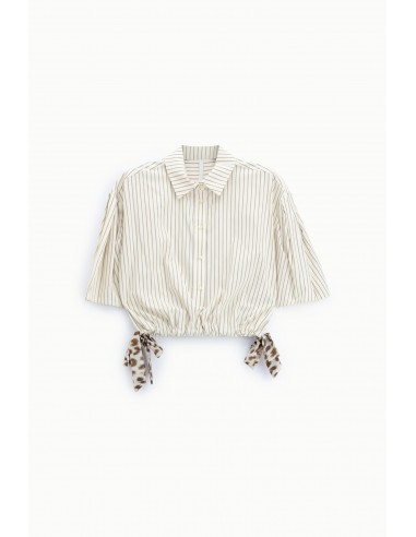 Pantalon palazzo rayé à bande animalier – Imperial Femme