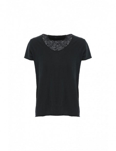 T-shirt col rond décolleté en coton flammé – Imperial Homme