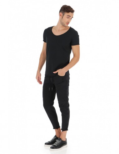 T-shirt col rond décolleté en coton flammé – Imperial Homme