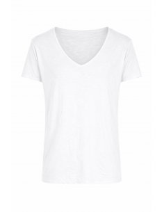 T-shirt col V profond en coton flammé  – Imperial Homme