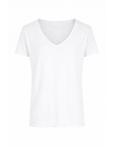 T-shirt col V profond en coton flammé  – Imperial Homme