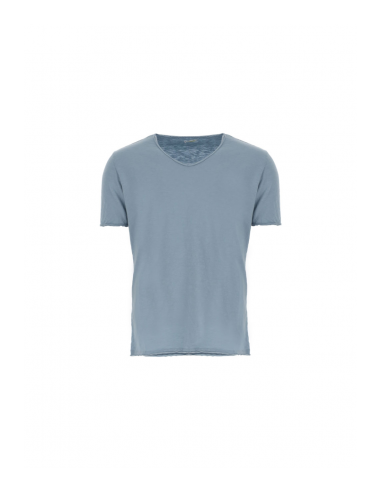 T-shirt Imperial Homme col V en coton flammé à finitions roulottées