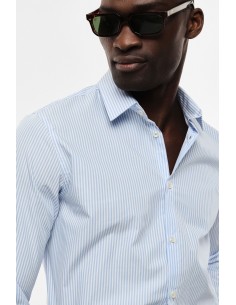 Chemise homme rayée en popeline de coton Imperial – Coupe regular