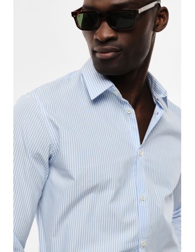 Chemise homme rayée en popeline de coton Imperial – Coupe regular