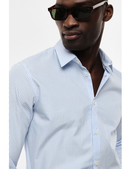 Chemise homme rayée en popeline de coton Imperial – Coupe regular