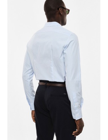 Chemise homme rayée en popeline de coton Imperial – Coupe regular