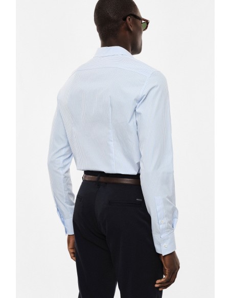 Chemise homme rayée en popeline de coton Imperial – Coupe regular