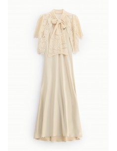 Robe longue avec cape dentelle amovible - Imperial Femme