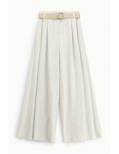 Pantalon palazzo plissé à ceinture – Imperial Femme