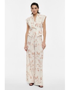 Pantalon palazzo floral à rayures – Imperial Femme