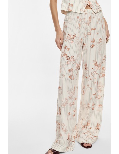 Pantalon palazzo floral à rayures – Imperial Femme