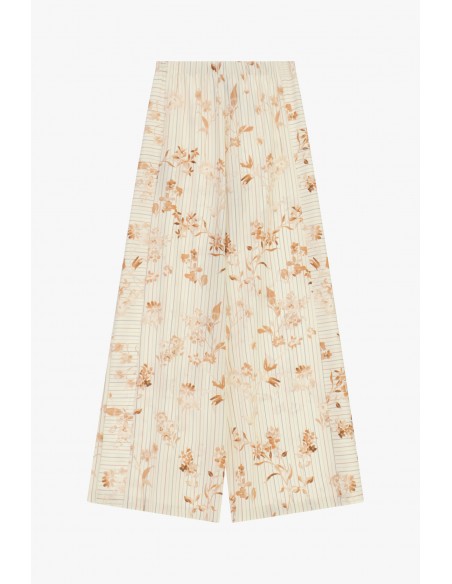 Pantalon palazzo floral à rayures – Imperial Femme