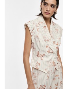 Veste sans manches croisée imprimée Imperial Femme