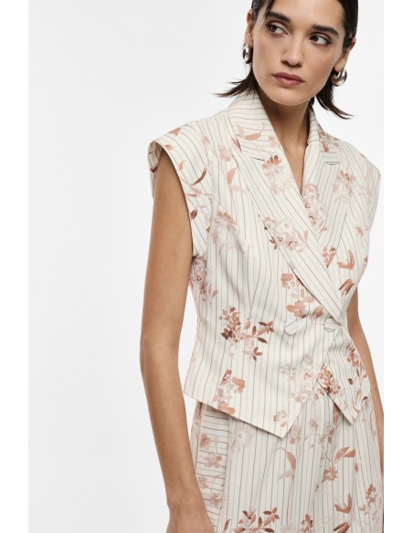Veste sans manches croisée imprimée Imperial Femme