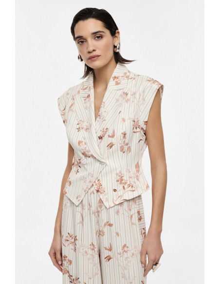 Veste sans manches croisée imprimée Imperial Femme