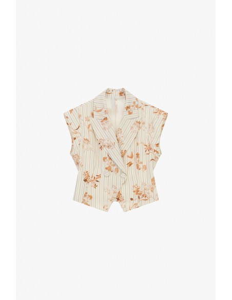 Veste sans manches croisée imprimée Imperial Femme