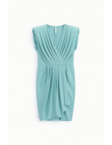 Robe courte drapée à col V – Imperial Femme
