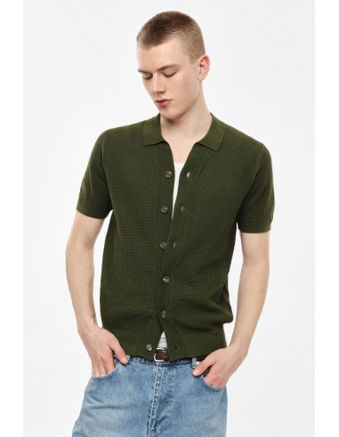 Cardigan polo en maille nid d’abeille – Imperial Homme