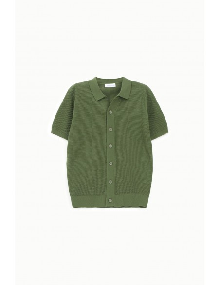 Cardigan polo en maille nid d’abeille – Imperial Homme