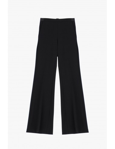 Pantalon de smoking flare en crêpe avec finitions satin- Imperial
