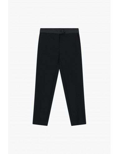 Pantalon de smoking cigarette en crêpe avec finitions satin - Imperial