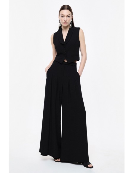 Pantalon Palazzo à pinces avec ceinture assortie - Imperial