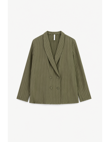 Blazer fluide kaki rayé Imperial Femme