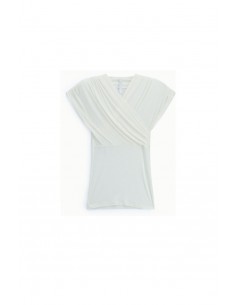 T-shirt drapé ecru Imperial Femme