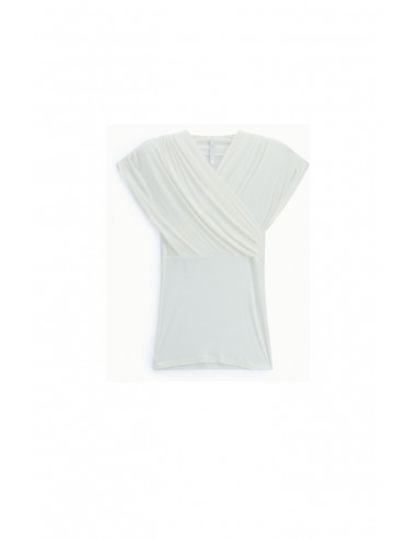 T-shirt drapé ecru Imperial Femme