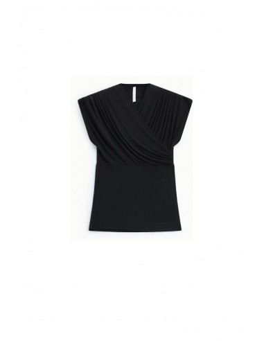 T-shirt noir croisé Imperial Femme