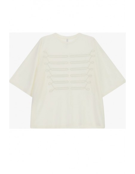 T-shirt oversize brodé écru Imperial Femme