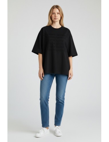 T-shirt oversize noir brodé Imperial Femme