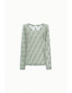 T-shirt en dentelle florale vert d'eau Sea Grass – Imperial Femme
