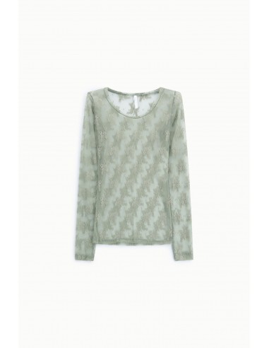 T-shirt en dentelle florale vert d'eau Sea Grass – Imperial Femme