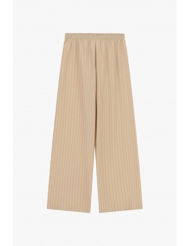 Pantalon palazzo  beige rayé  – Imperial Femme