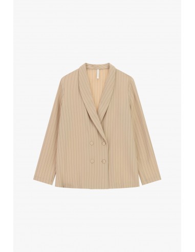 Blazer croisé rayé en crêpe – Imperial Femme