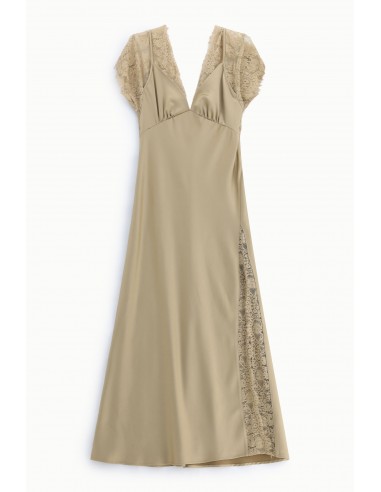 Robe longue satin dentelle – Imperial Femme