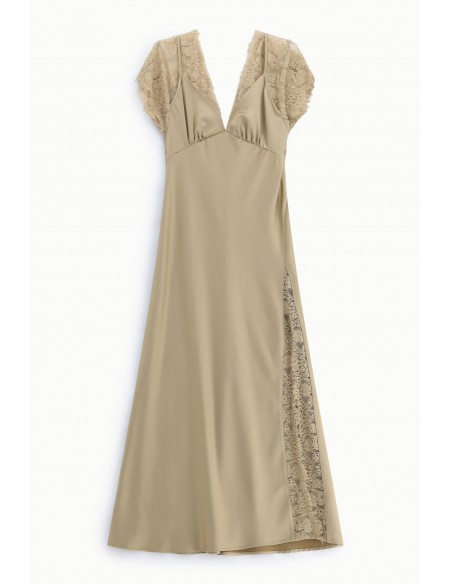 Robe longue satin dentelle – Imperial Femme