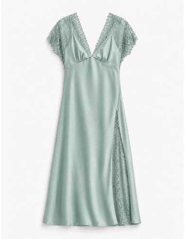 Robe longue satin dentelle – Imperial Femme