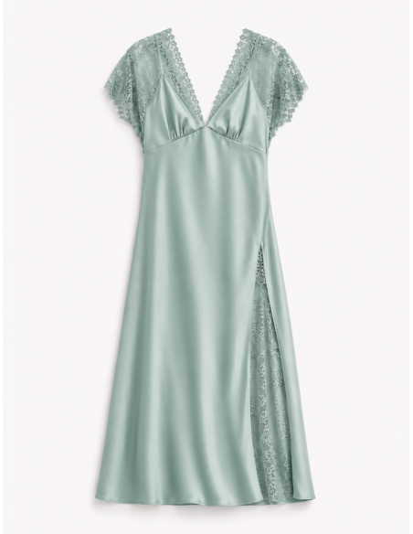 Robe longue satin dentelle – Imperial Femme