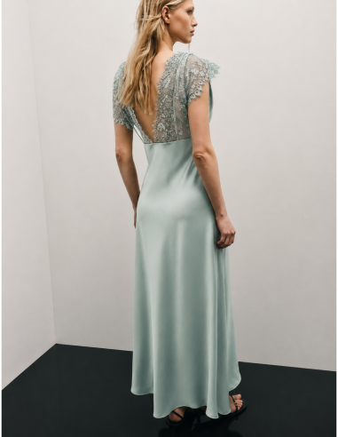 Robe longue satin dentelle – Imperial Femme