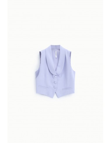 Gilet tailleur Lilas ajusté col châle en crêpe – Imperial Femme