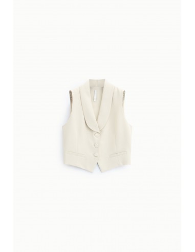 Gilet tailleur ajusté col châle en crêpe – Imperial Femme